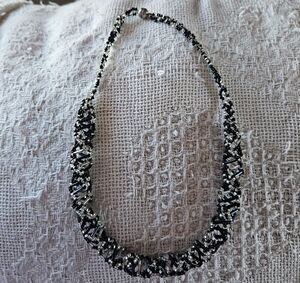 Elegant Black and Silver Beaded Necklace